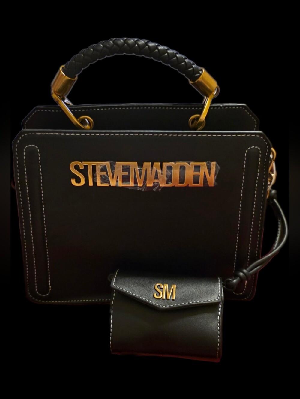 Steve Madden Black Bevelyn Satchel